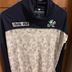 Notre Dame ☘️ Navy and Gray Camouflage Hoodie